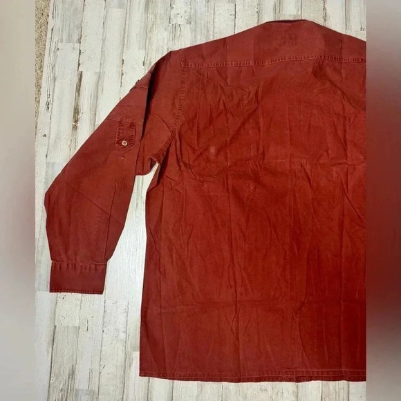 Cabelas Outdoor Gear Heavy Duty Twill Long sleeve Button Up Shirt 2XTall Maroon - Picture 13 of 13